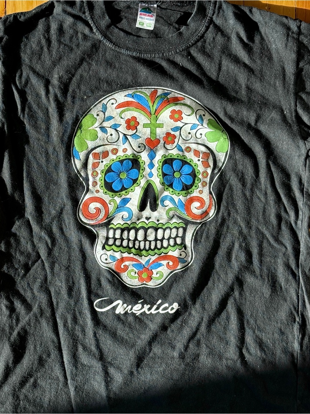 Mexico Skull Graphic Tee - Black - M